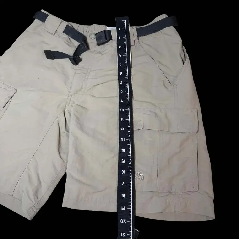 The North Face Mens Beige Cargo Hiking Shorts with Built-In Belt Size M